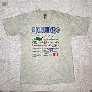 Vintage Police Offices Code Graphic Print Tee: Size Large
